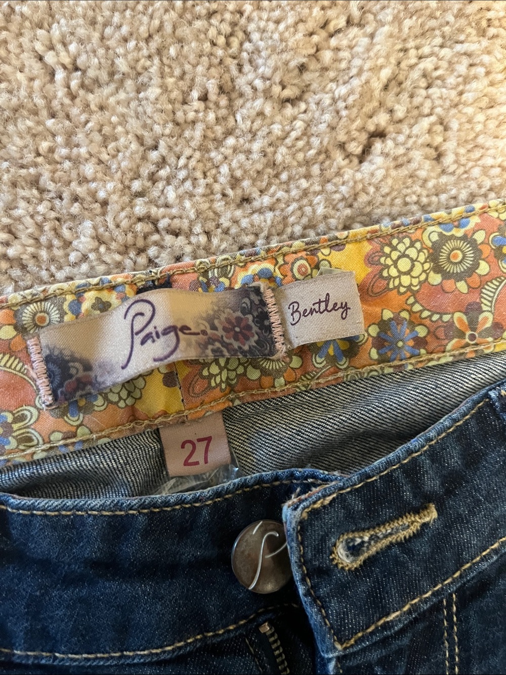 Paige Bentley Low-Rise Dark Wash Bootcut Jeans | Women’s 27